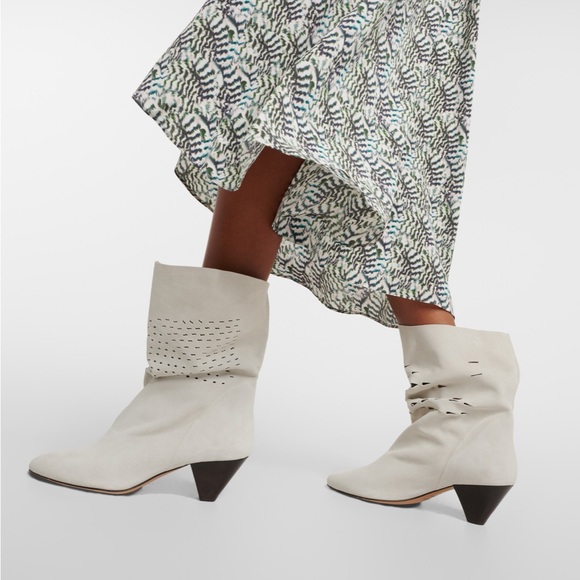 Women's Cream Ankle Boots - Picture 1 of 9